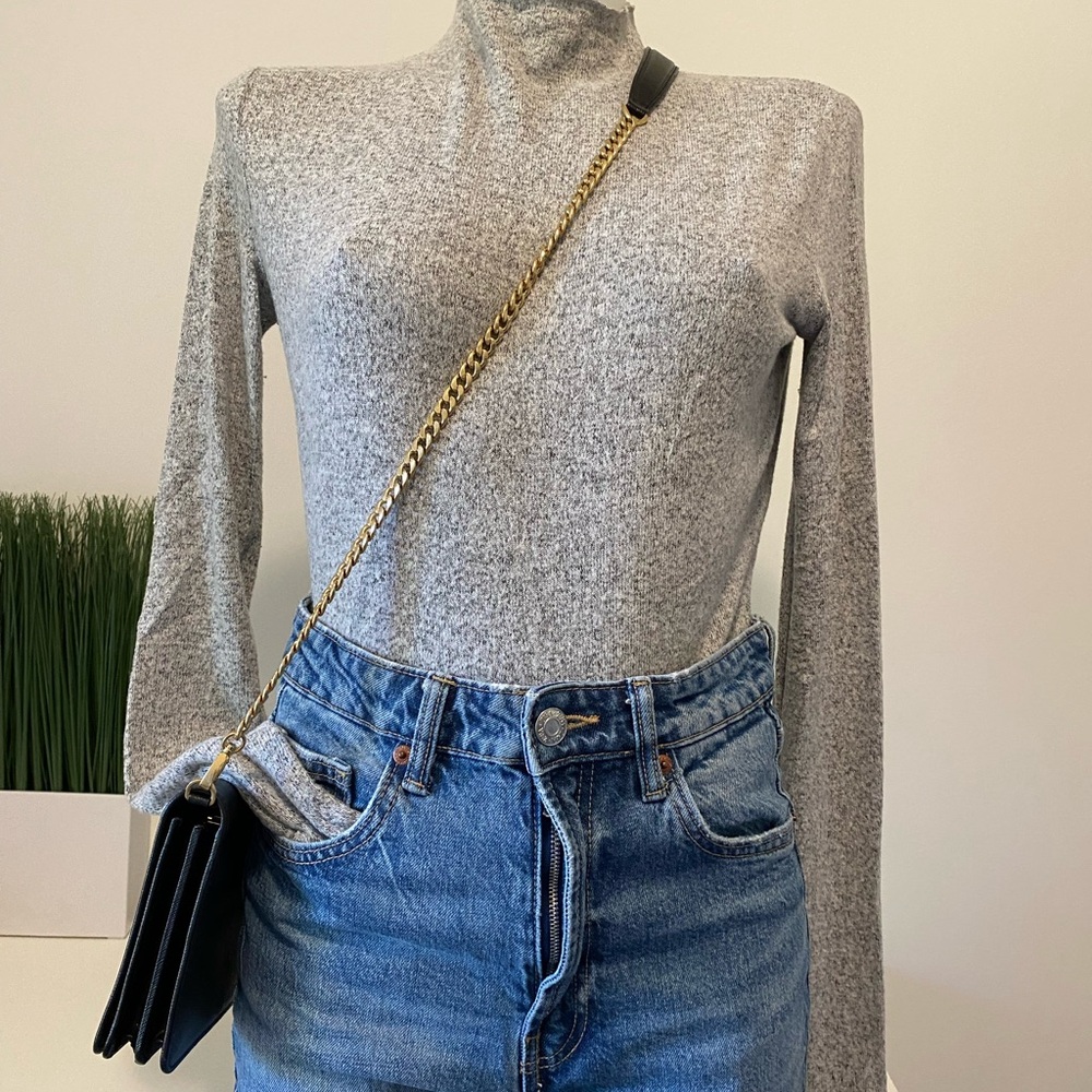 Zara S Tan Knit Mockneck Sweater